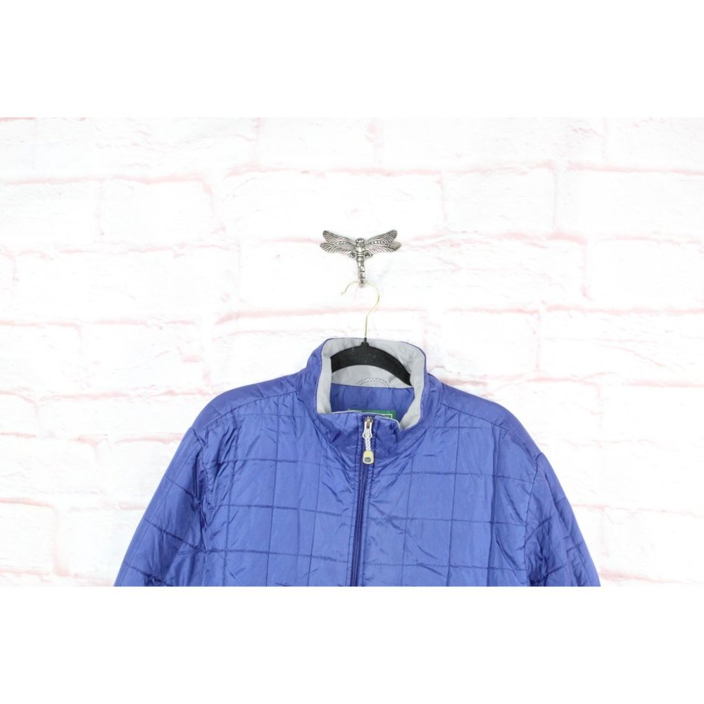 LL Bean Classic Blue Nylon Insulated Water-Resistant Full Zip Jacket M Reg - Picture 2 of 10